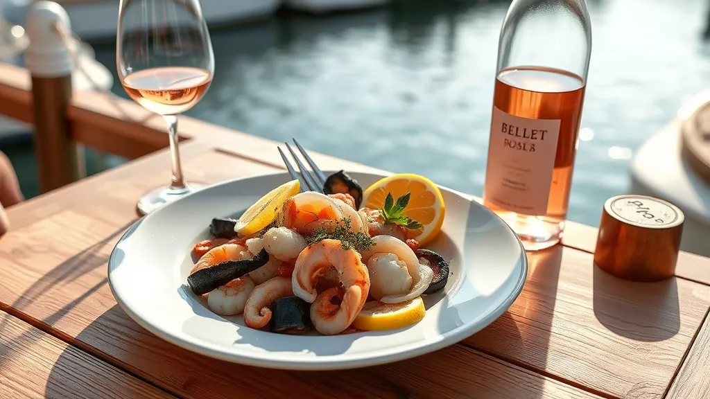 Illustration pour l'article : Accords mets et vins Bellet rosé avec poissons et fruits de mer : guide pratique