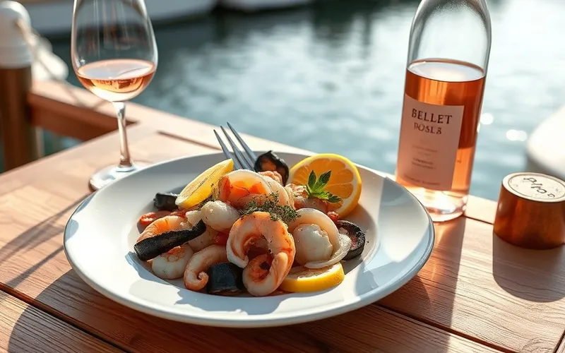 Accords mets et vins Bellet rosé avec poissons et fruits de mer : guide pratique